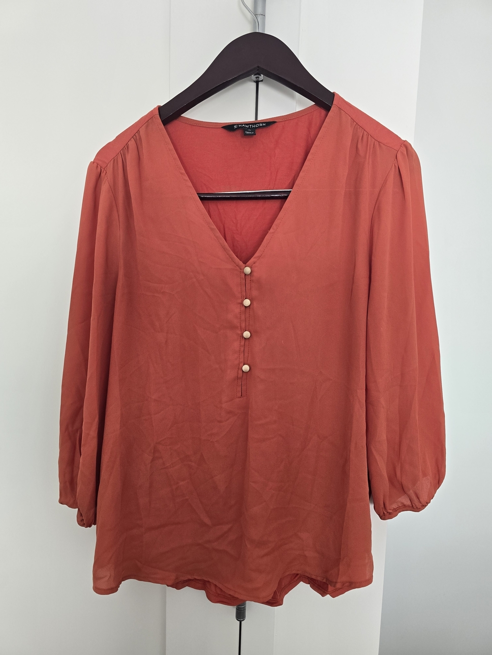 V-Neck Button-Front Women's Top